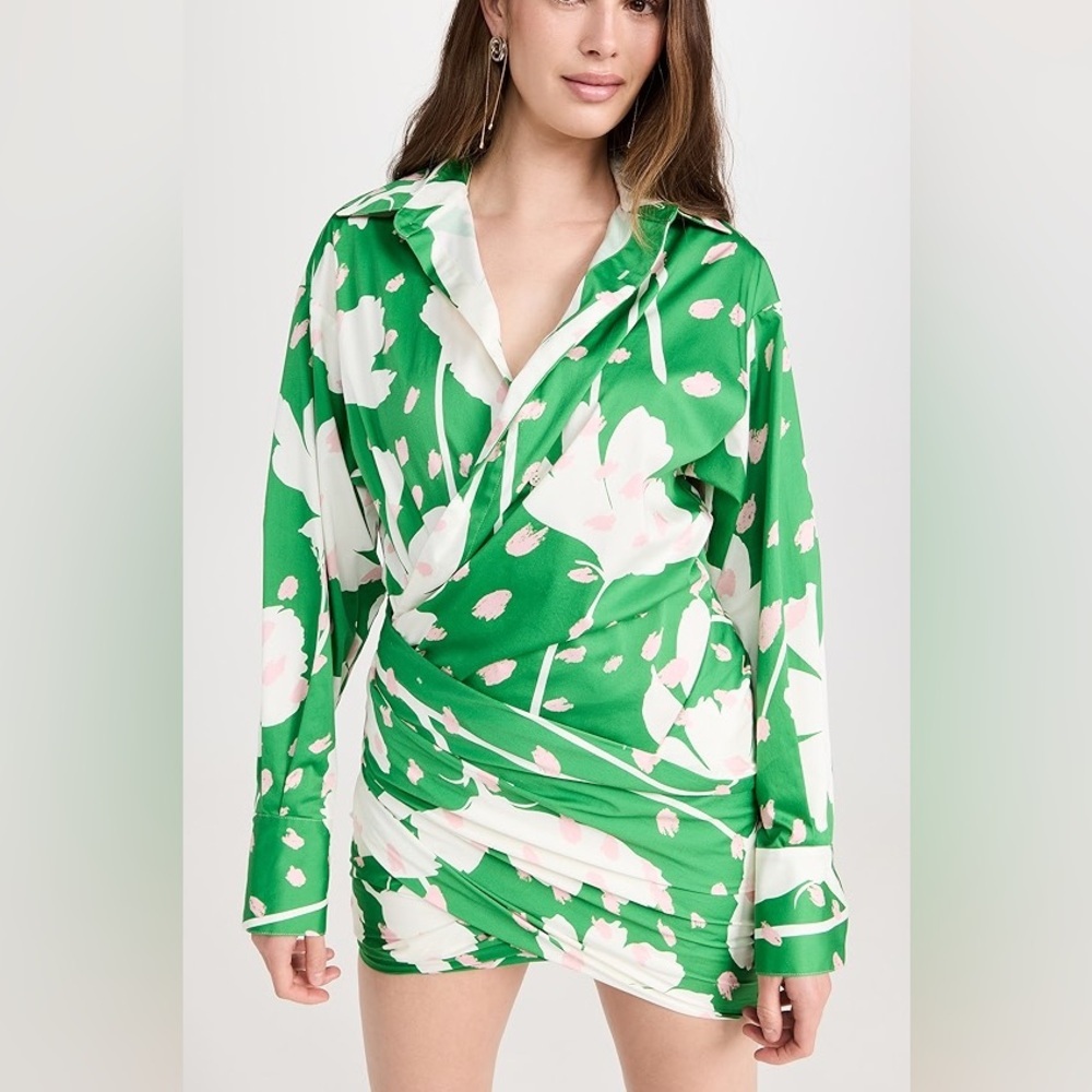 Monse Print Wrap Shirt Dress